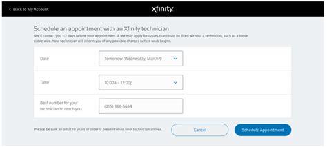 how is the scheduling for xfinity sales reps